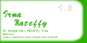 irma mateffy business card