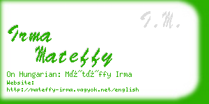 irma mateffy business card